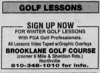 Brooklane Golf Course - Jan 10 1995 Ad